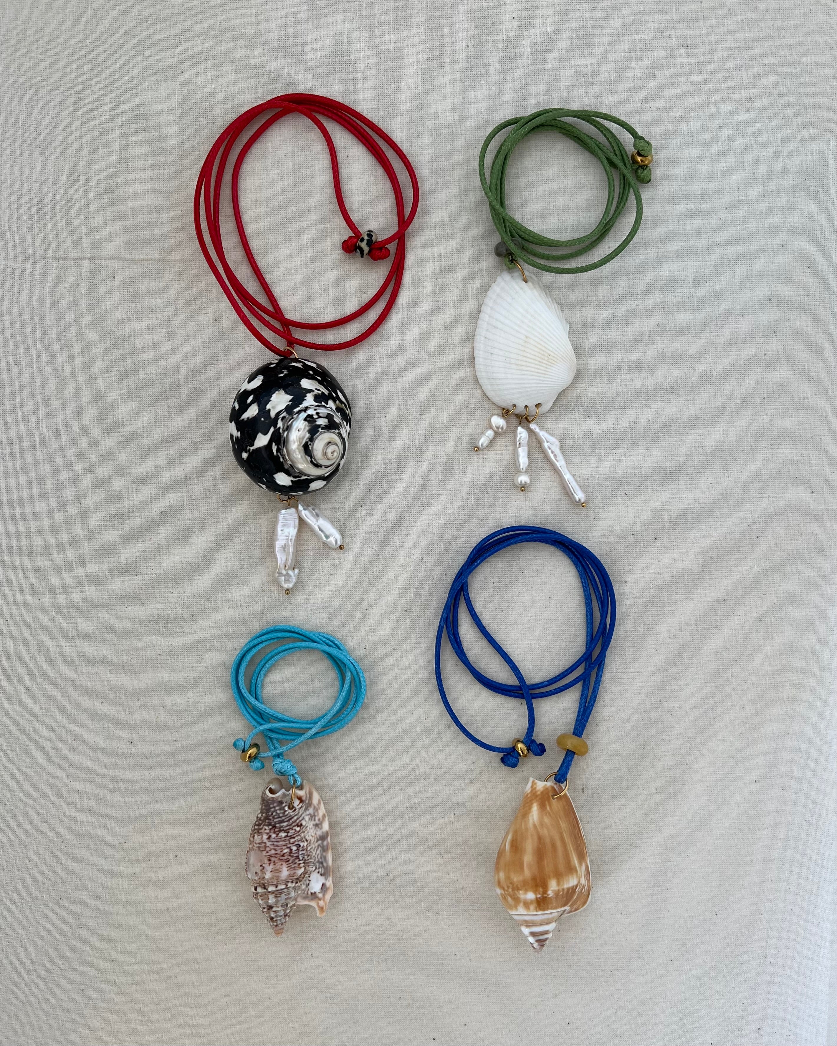 Red Cord Shell Necklace