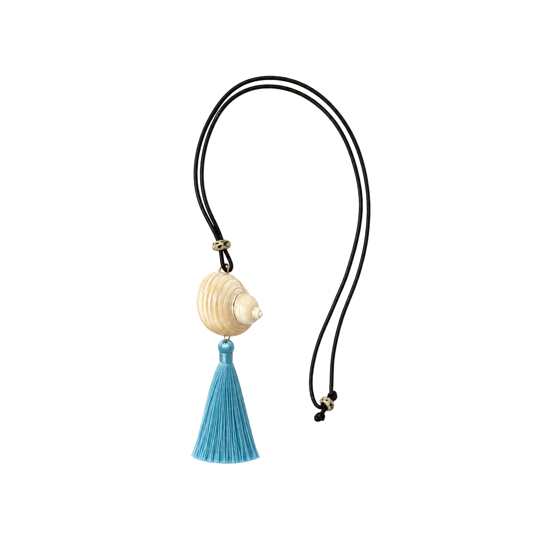 Baby Blue Tassel Shell Necklace
