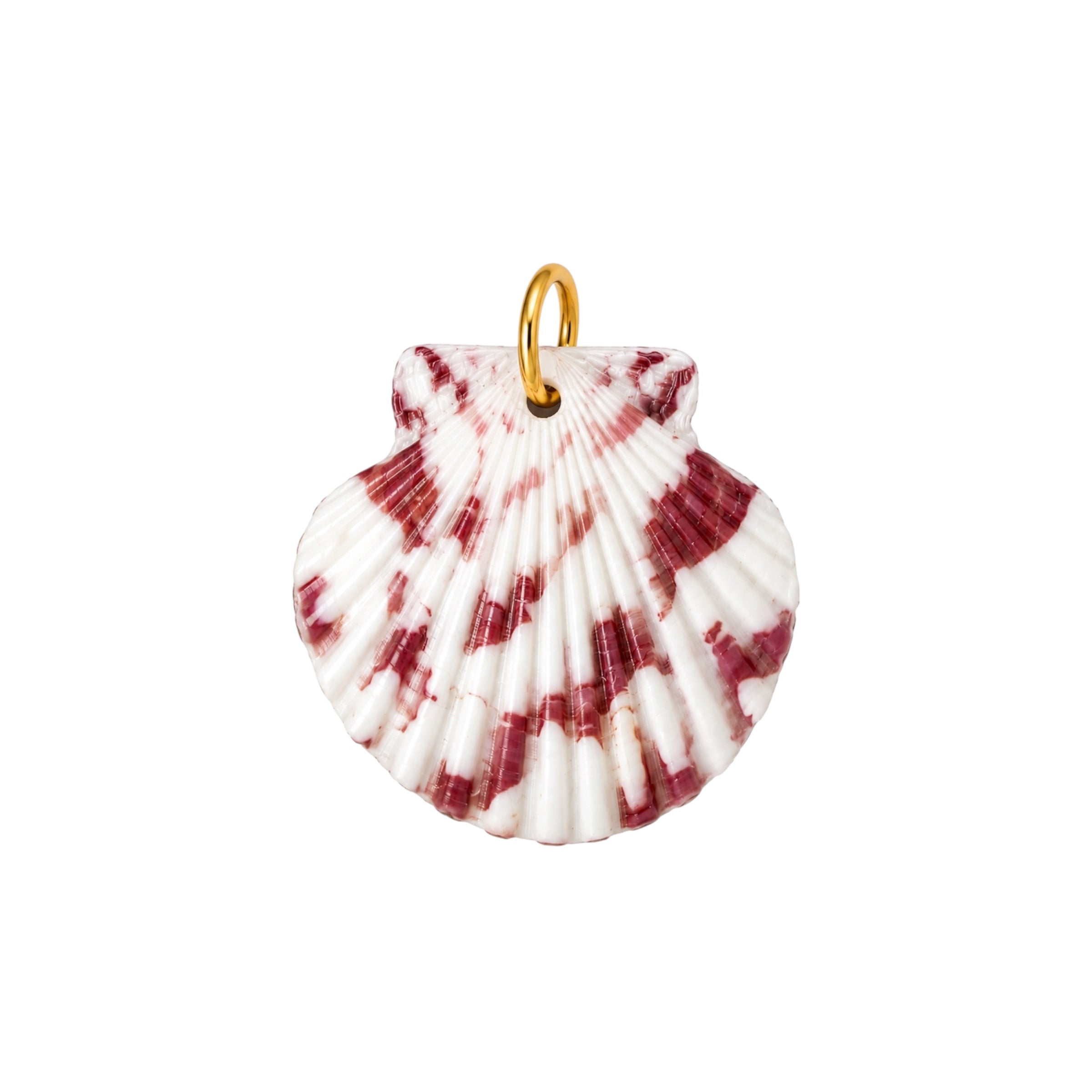 Natural Pink Fan Shell Charm