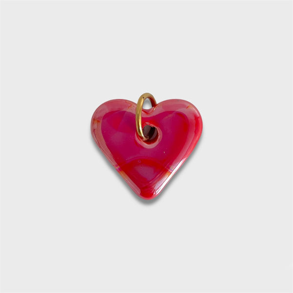 Ceramic Red Heart Charm