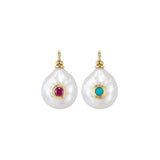 Gemstone Pearl Charm