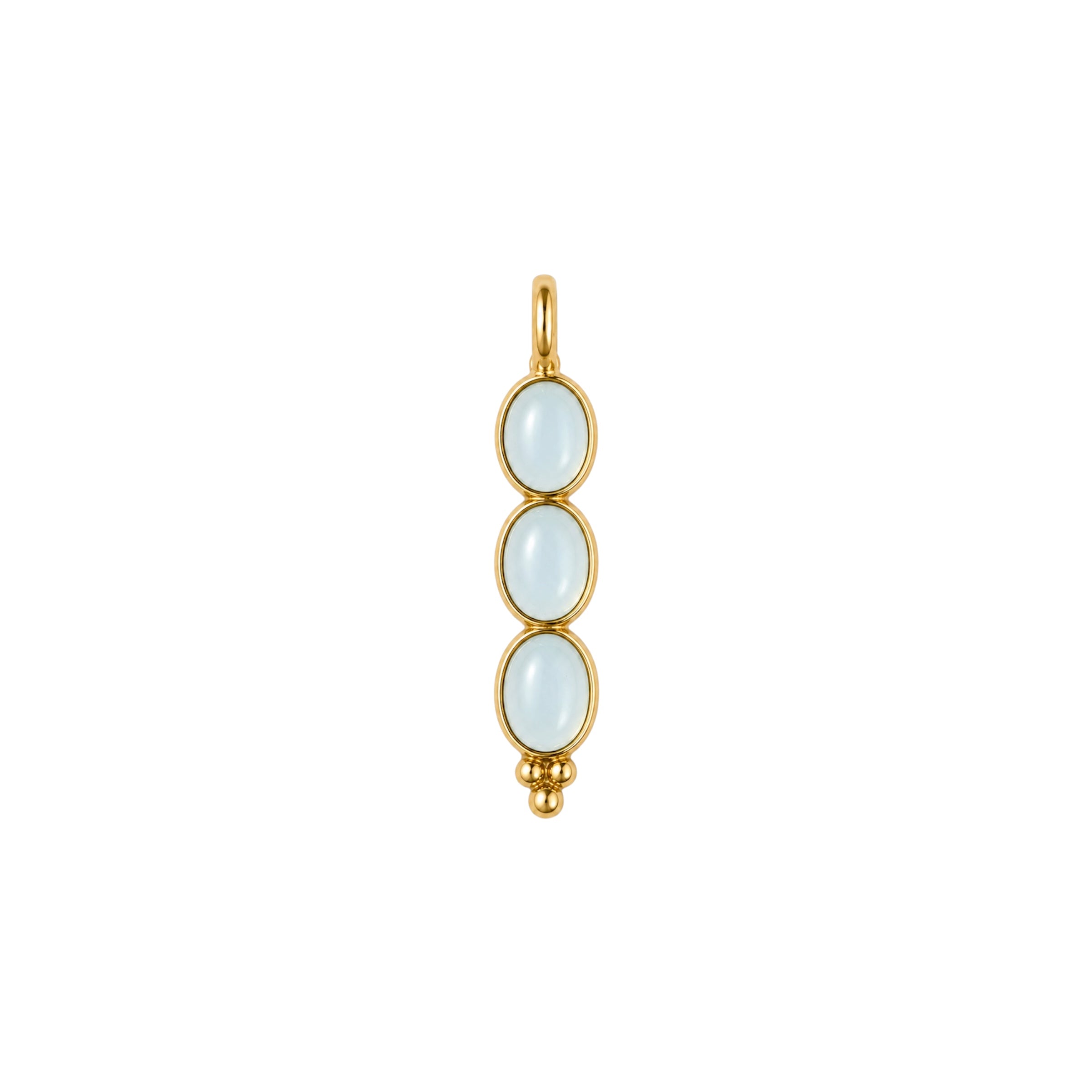 Triple Gemstone Bar Charm