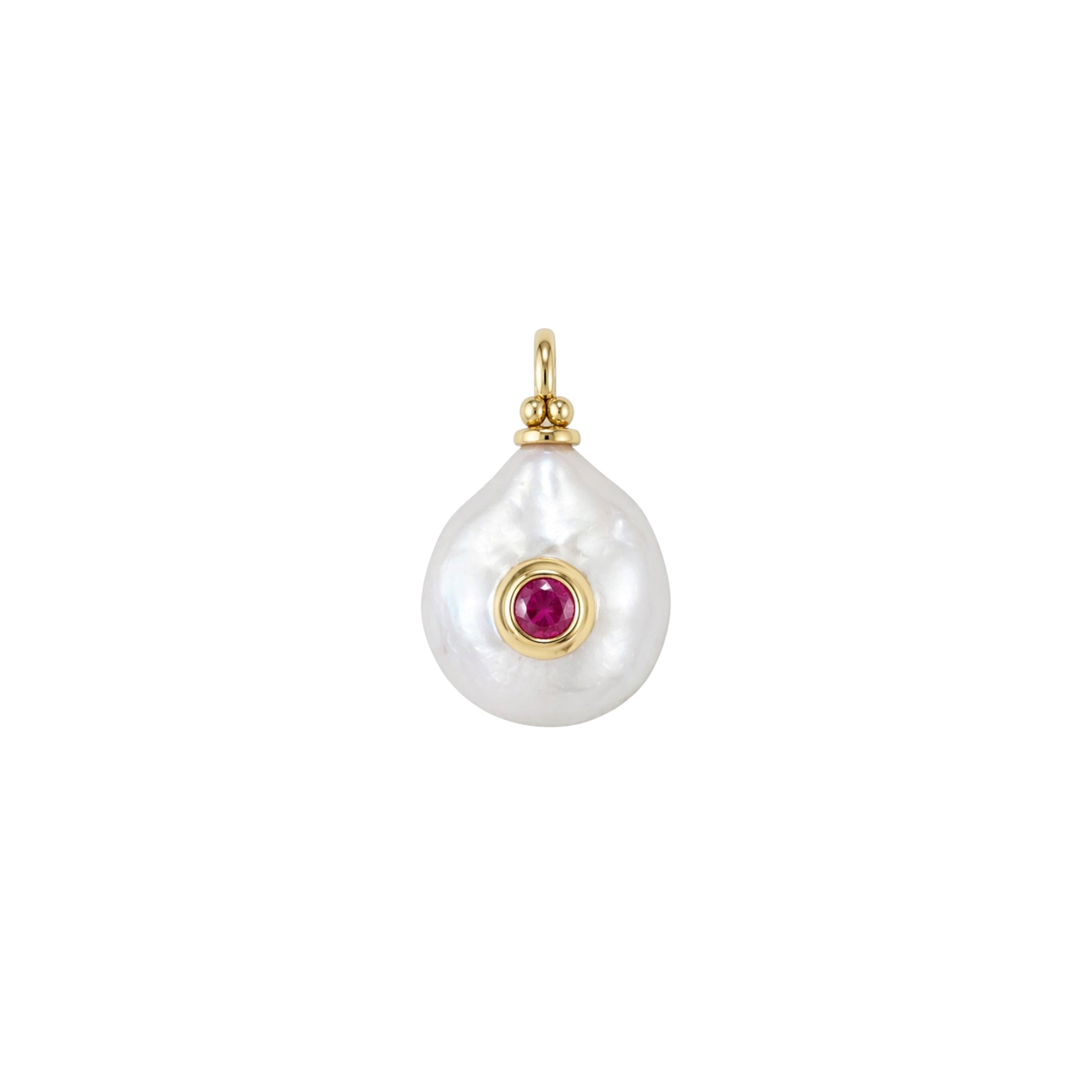 Gemstone Pearl Charm