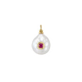 Gemstone Pearl Charm