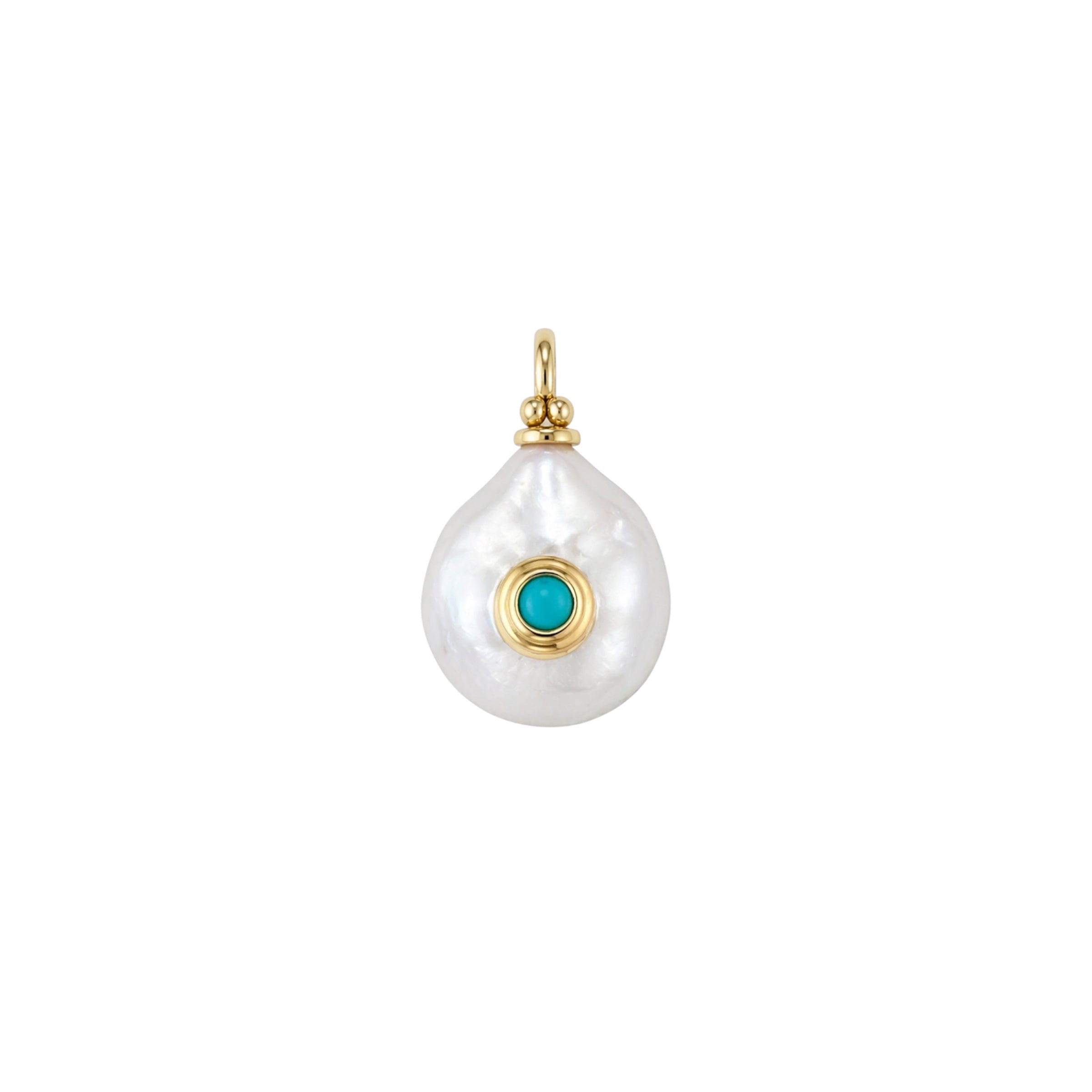 Gemstone Pearl Charm