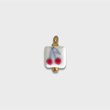 Ceramic Cherry Square Charm