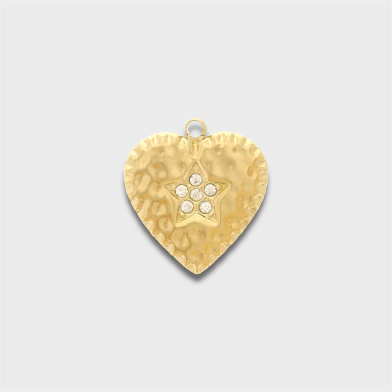 Hammered Heart Charm