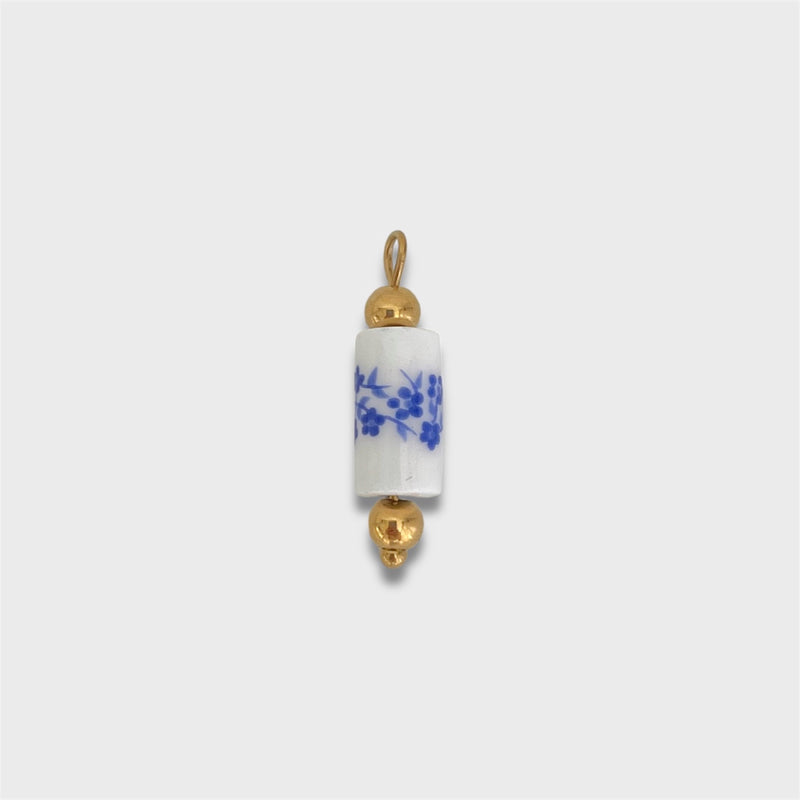 Floral Ceramic Tube Charm