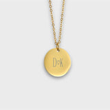 Engraved Double Initial Disc Necklace