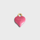 Pink Puff Heart Charm