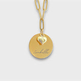 Engraved Heart Charm Necklace