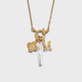 Clover + Initial Triple Charm Necklace