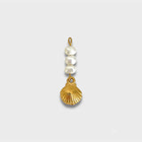 Pearl + Scallop Shell Charm