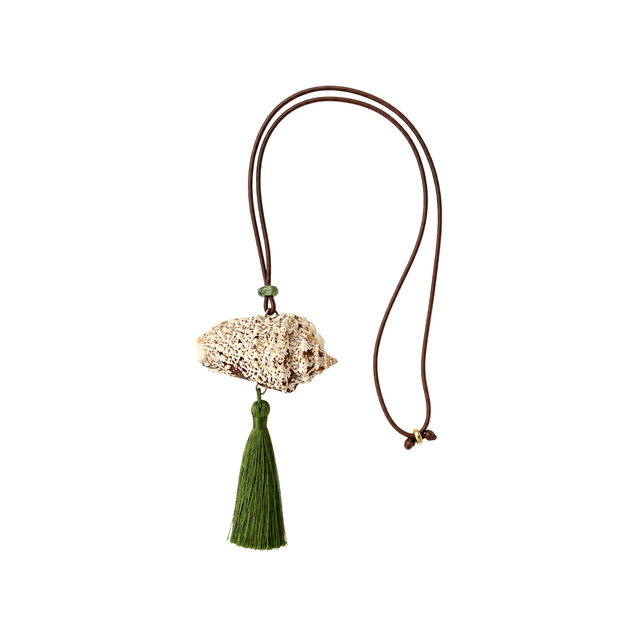Green Tassel Shell Necklace