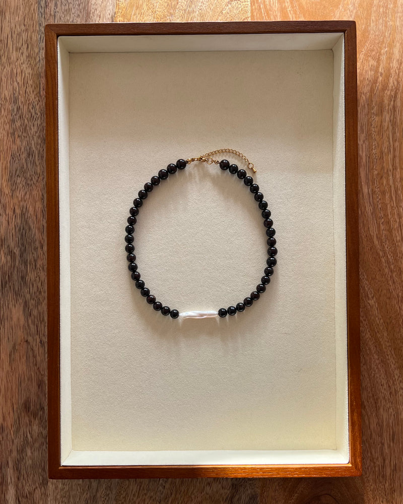 Cole Garnet Beaded Necklace