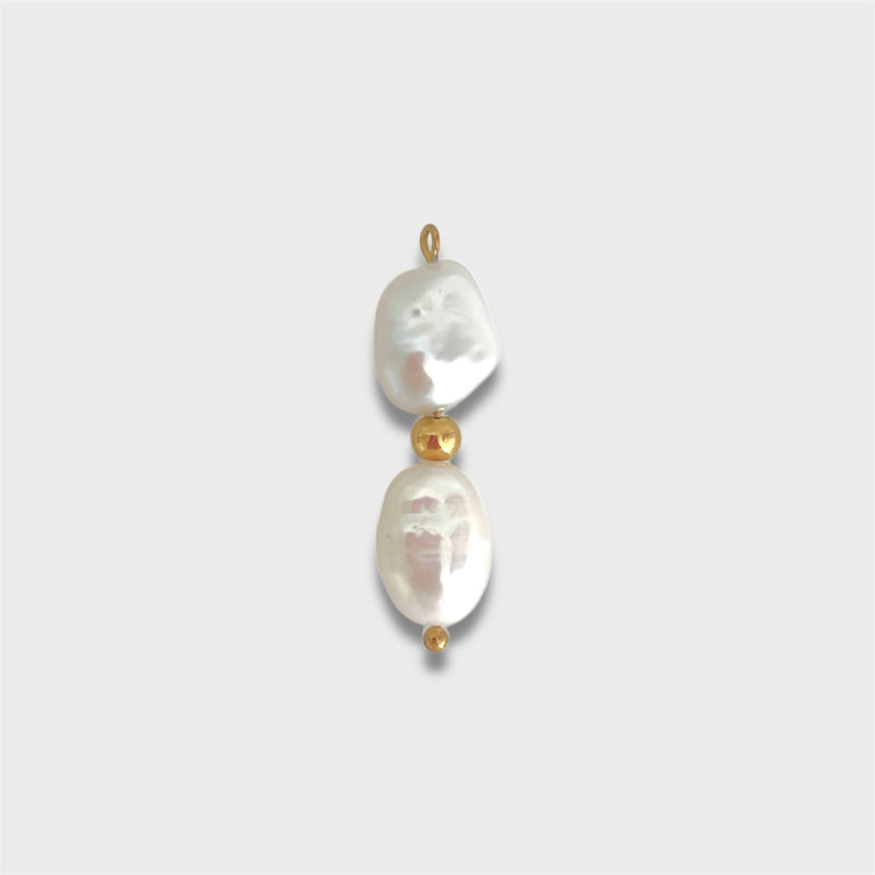 Chunky Pearl + Gold Charm