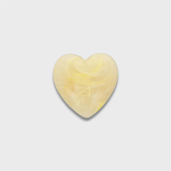 Yellow Marbled Heart Charm