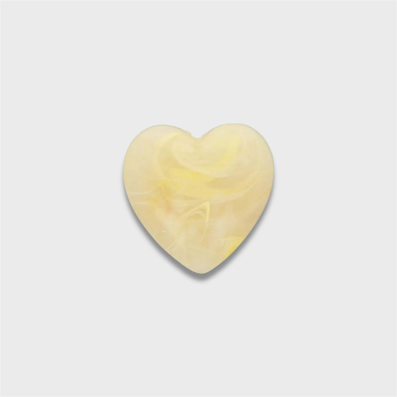 Yellow Marbled Heart Charm