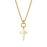 Marina Pearl Cross Necklace