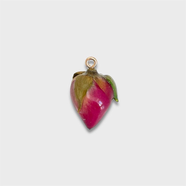 Red Rosebud Charm