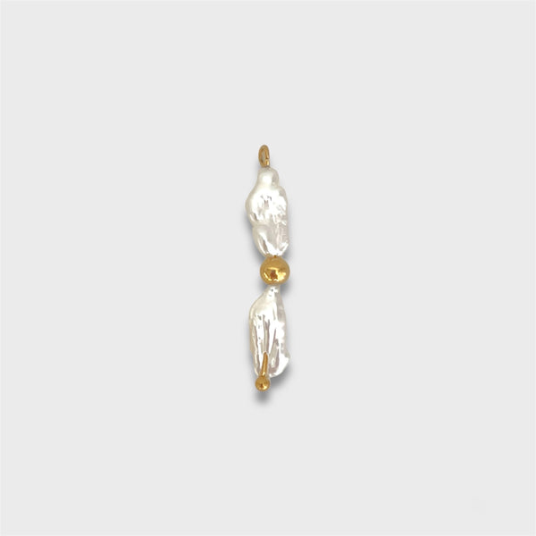 Biwa Pearl + Gold Charm