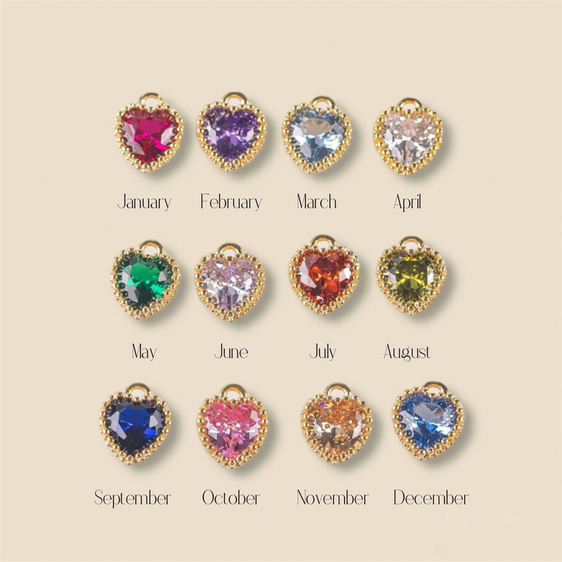 Heart Birthstone Charm