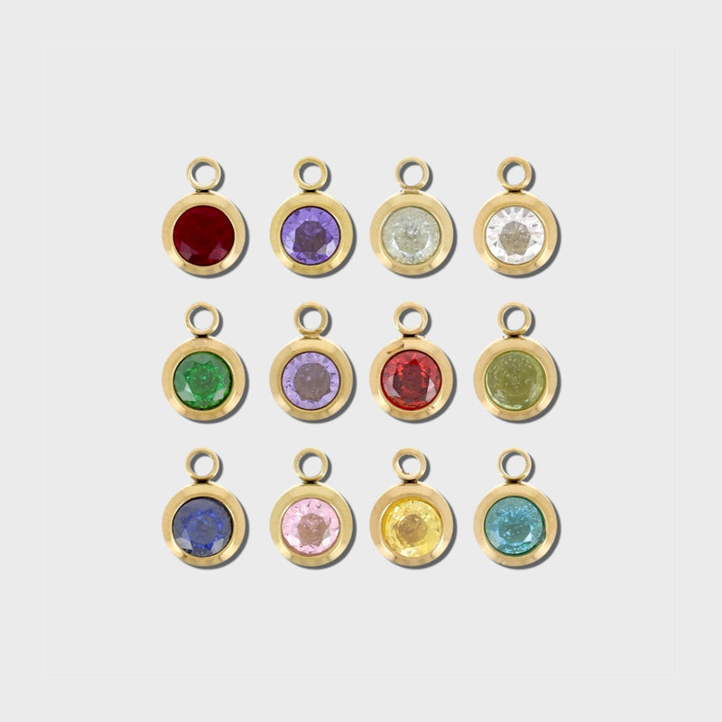 Round Birthstone Charm