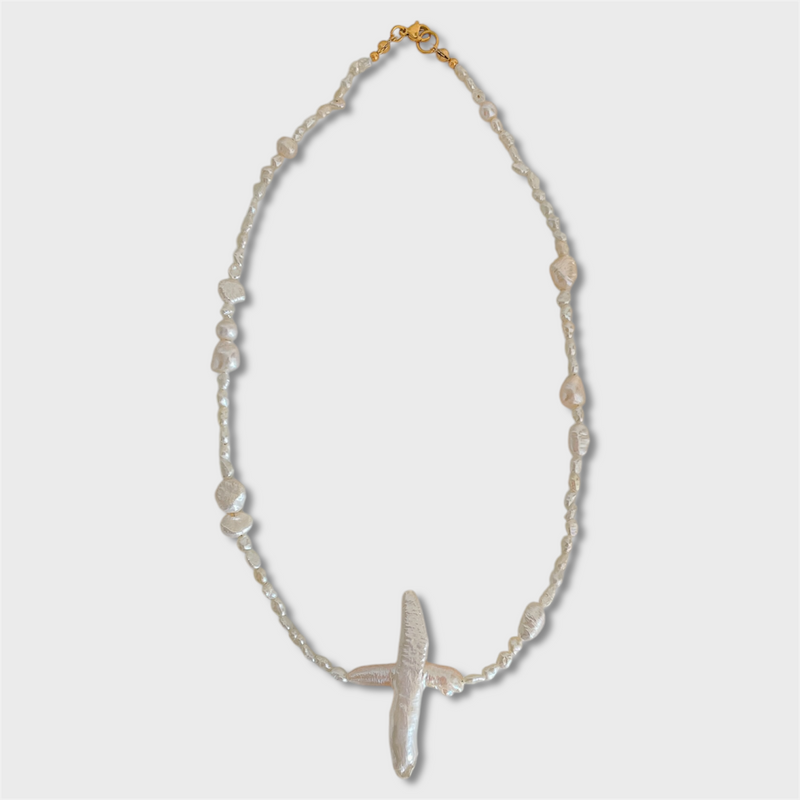 Pearl Cross Necklace