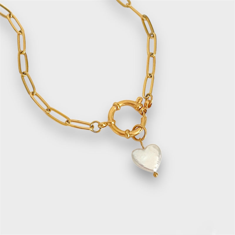 Heart Pearl Necklace