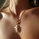 Marina Pearl Cross Necklace