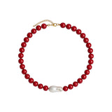 Drew Rubellite Beaded Necklace