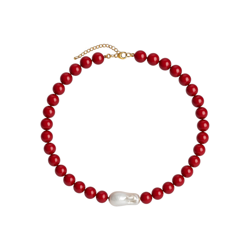 Drew Rubellite Beaded Necklace