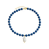 Beni Blue Jade Beaded Necklace