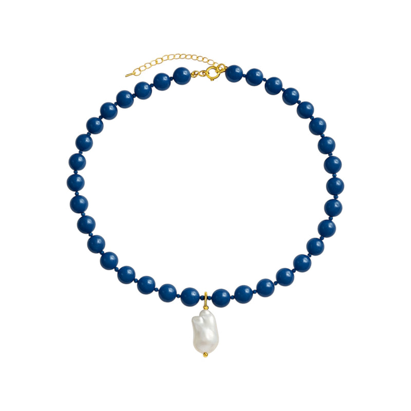 Beni Blue Jade Beaded Necklace