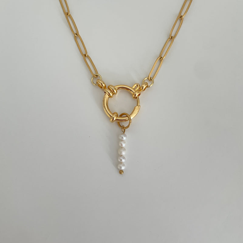 Long Dainty Pearl Charm