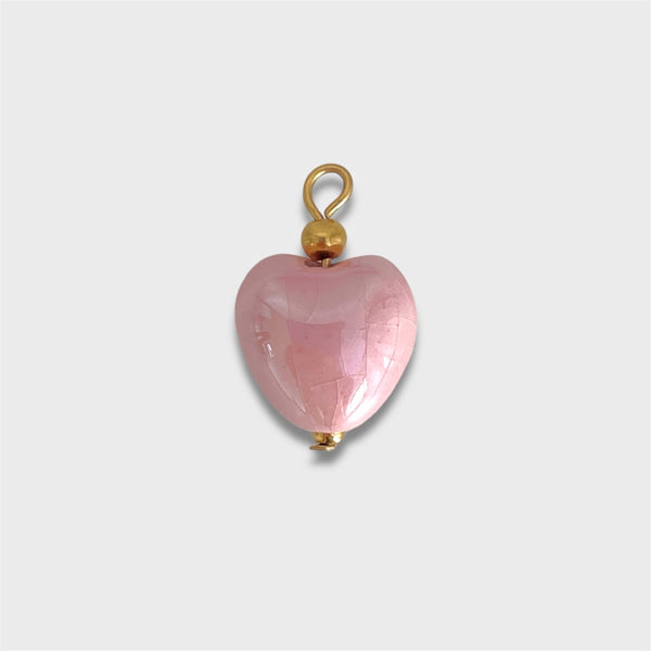 Ceramic Pink Heart Charm