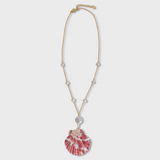 Pink Shell & Pearl Pendant Necklace