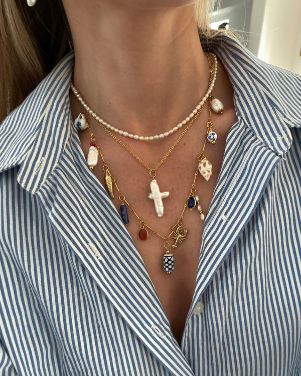 Cross Pearl Charm