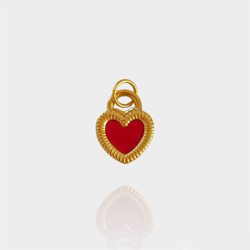 Red + White Heart Charm