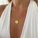 Engraved Double Initial Disc Necklace