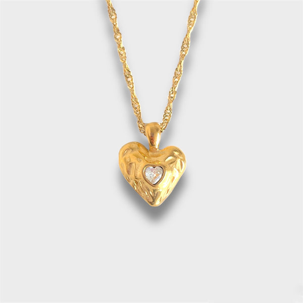 Vintage Heart Necklace - White