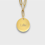 Engraved Classic Large Disc Necklace