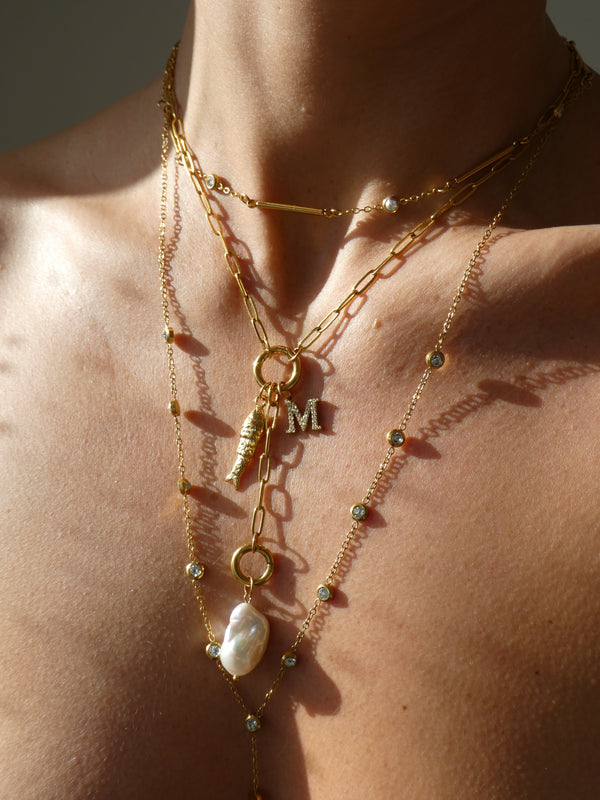 Seraphine Gemstone Lariat Necklace