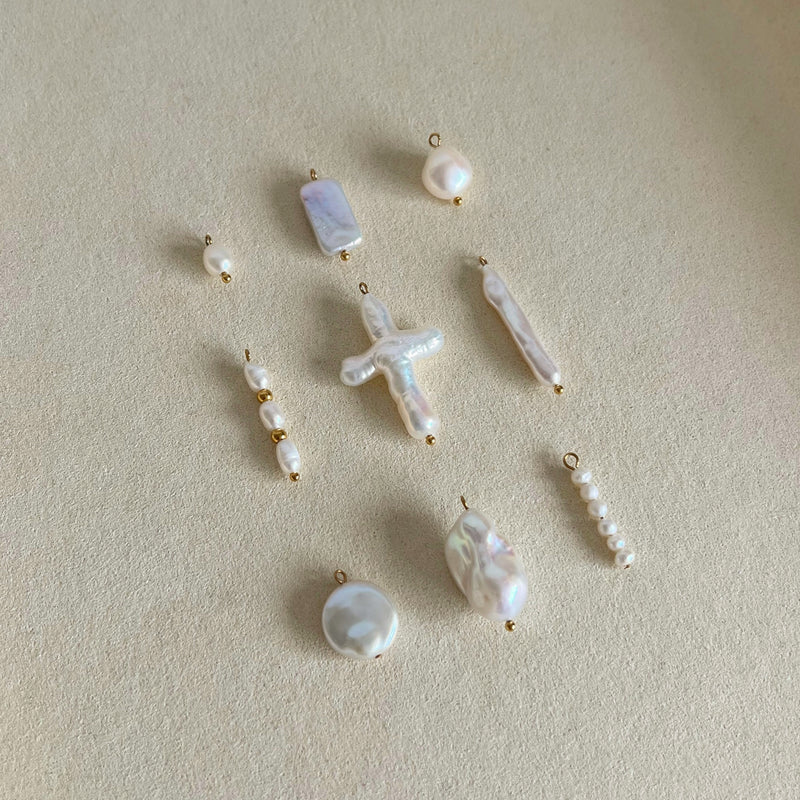 Long Dainty Pearl Charm