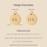 Engraved Double Initial Disc Necklace