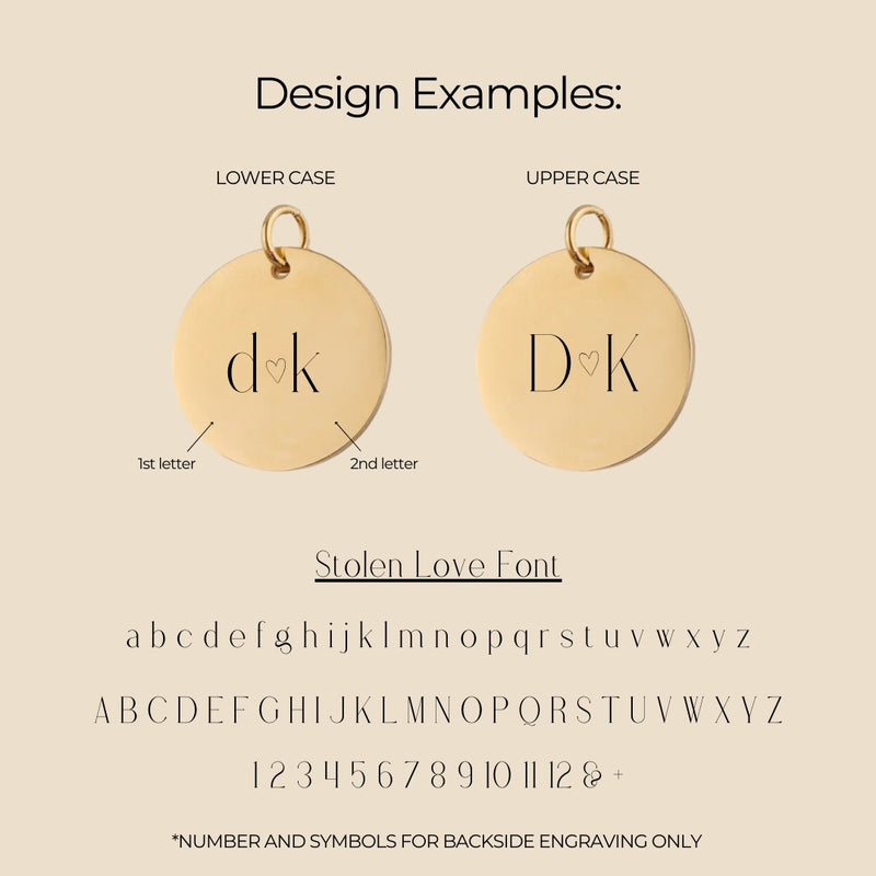 Engraved Double Initial Disc Necklace