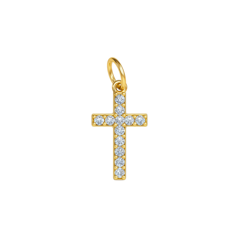 Pave Cross Charm