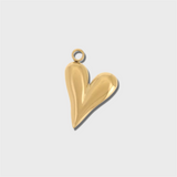 Slanted Puff Heart Charm