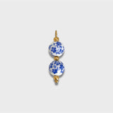 Double Floral Blue Bead Charm