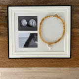 Yellow Beaded Double Pearl Necklace